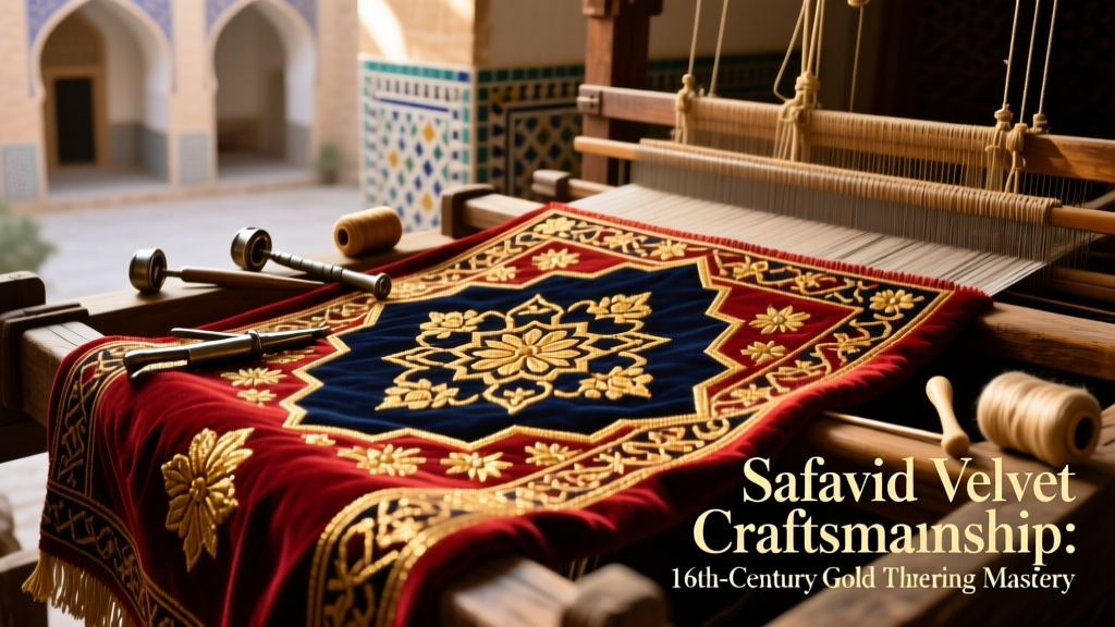 Persian Safavid Era Velvet Weaving And Gold Thread Patterning Guide