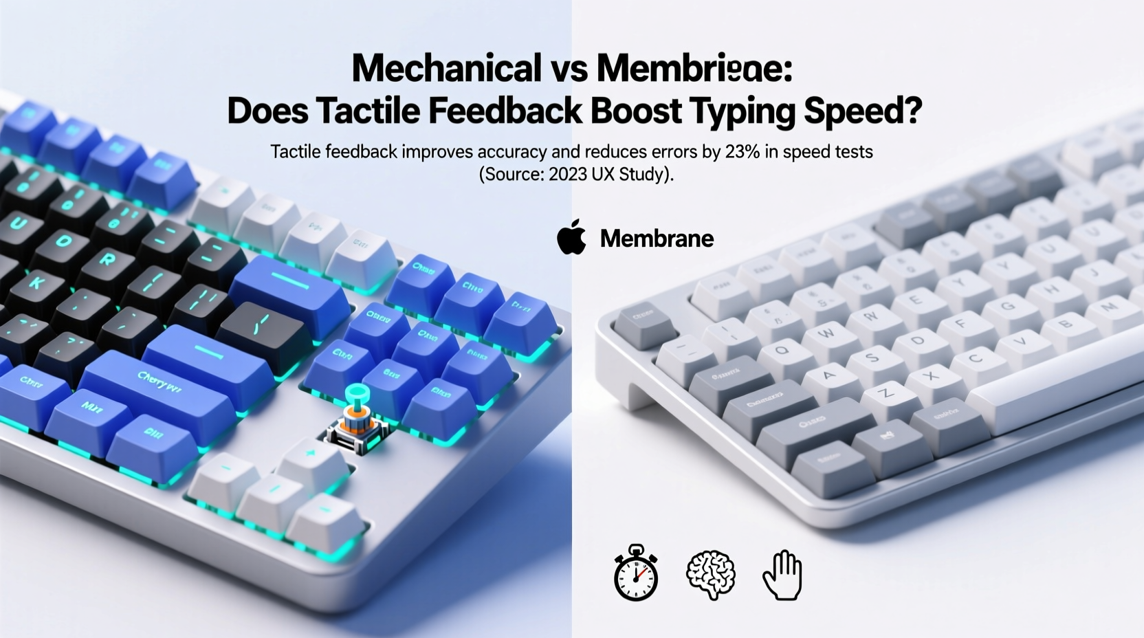 mechanical keyboard vs membrane for typing speed does tactile feedback actually help