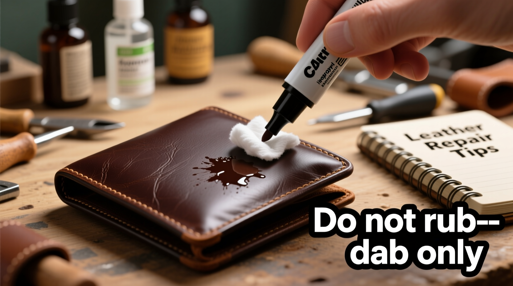 how to remove permanent marker from leather without staining