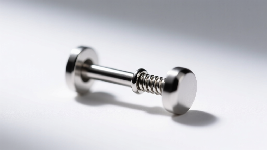 Close-up of a 20G titanium threadless pin in a micro stud, showing the bent tension mechanism on a clean white background.