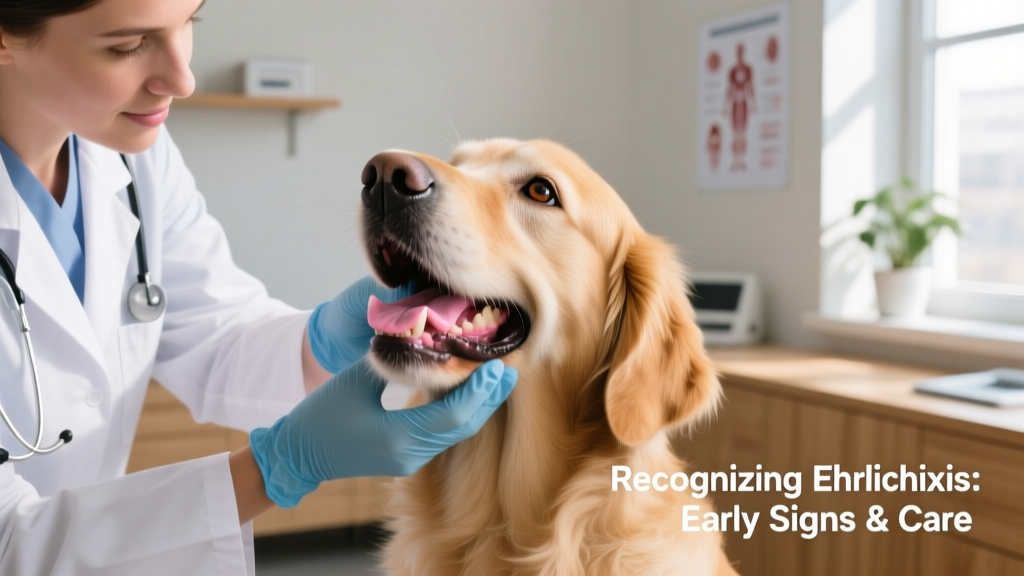 Veterinarian examining a dog’s gums and eyes during a wellness check