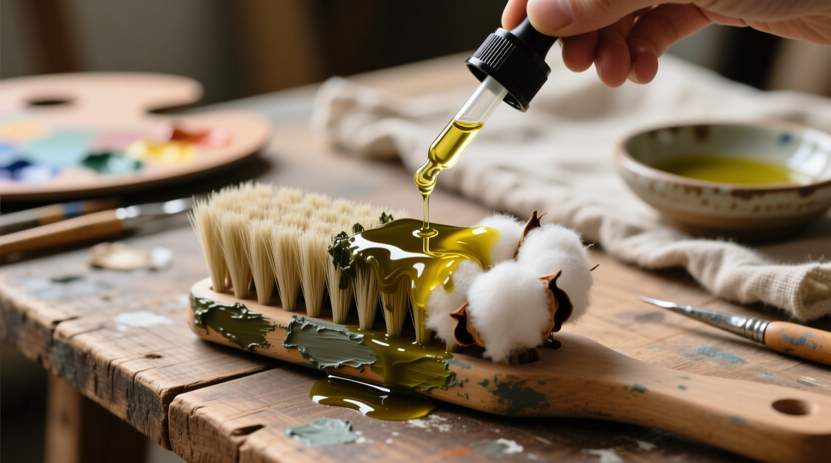 eco friendly cleaning tips remove acrylic paint with olive oil
