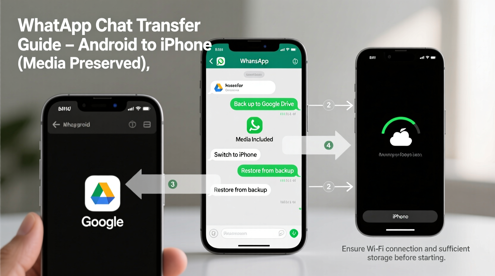 step by step guide to transferring whatsapp chats from android to iphone without losing media