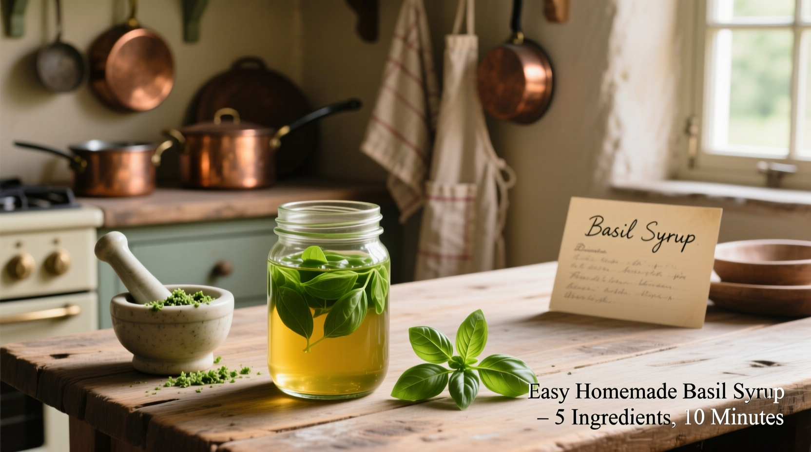 5-Minute Basil Syrup Recipe | TheHomeSprouts