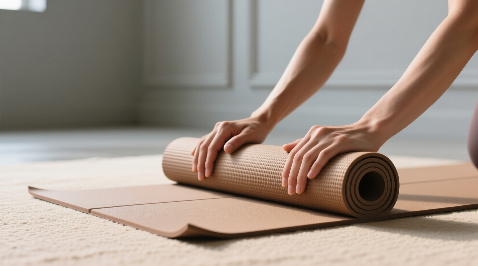 how to fold yoga mats vertically in closets