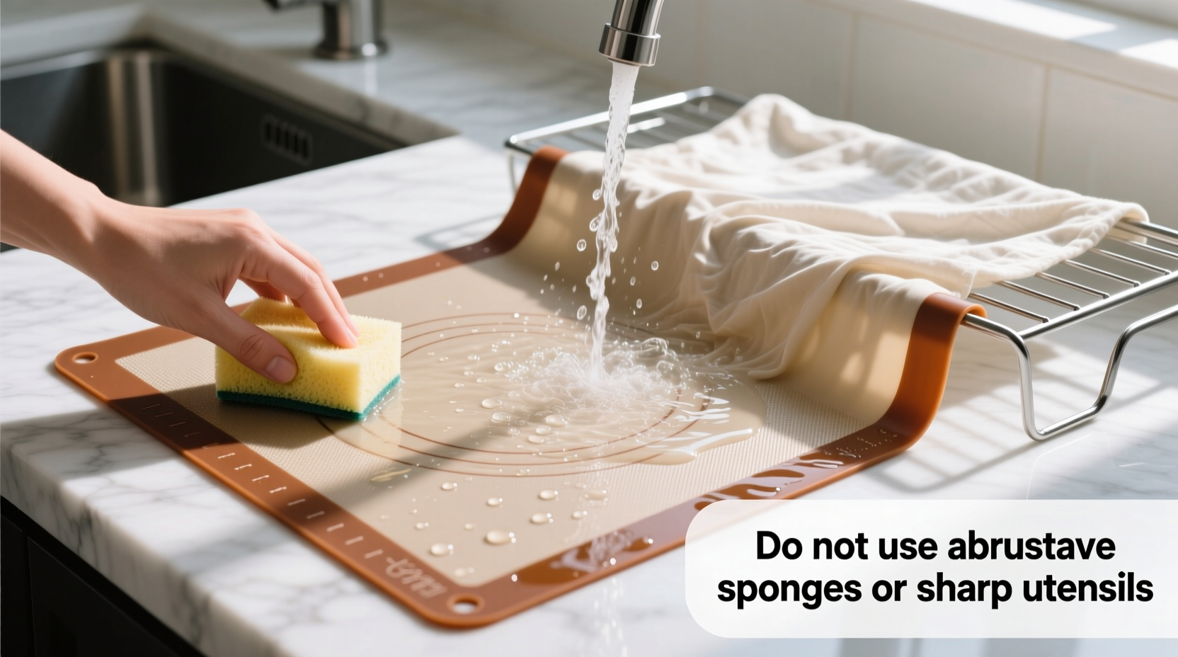 how to safely clean silicone baking mats without damaging them