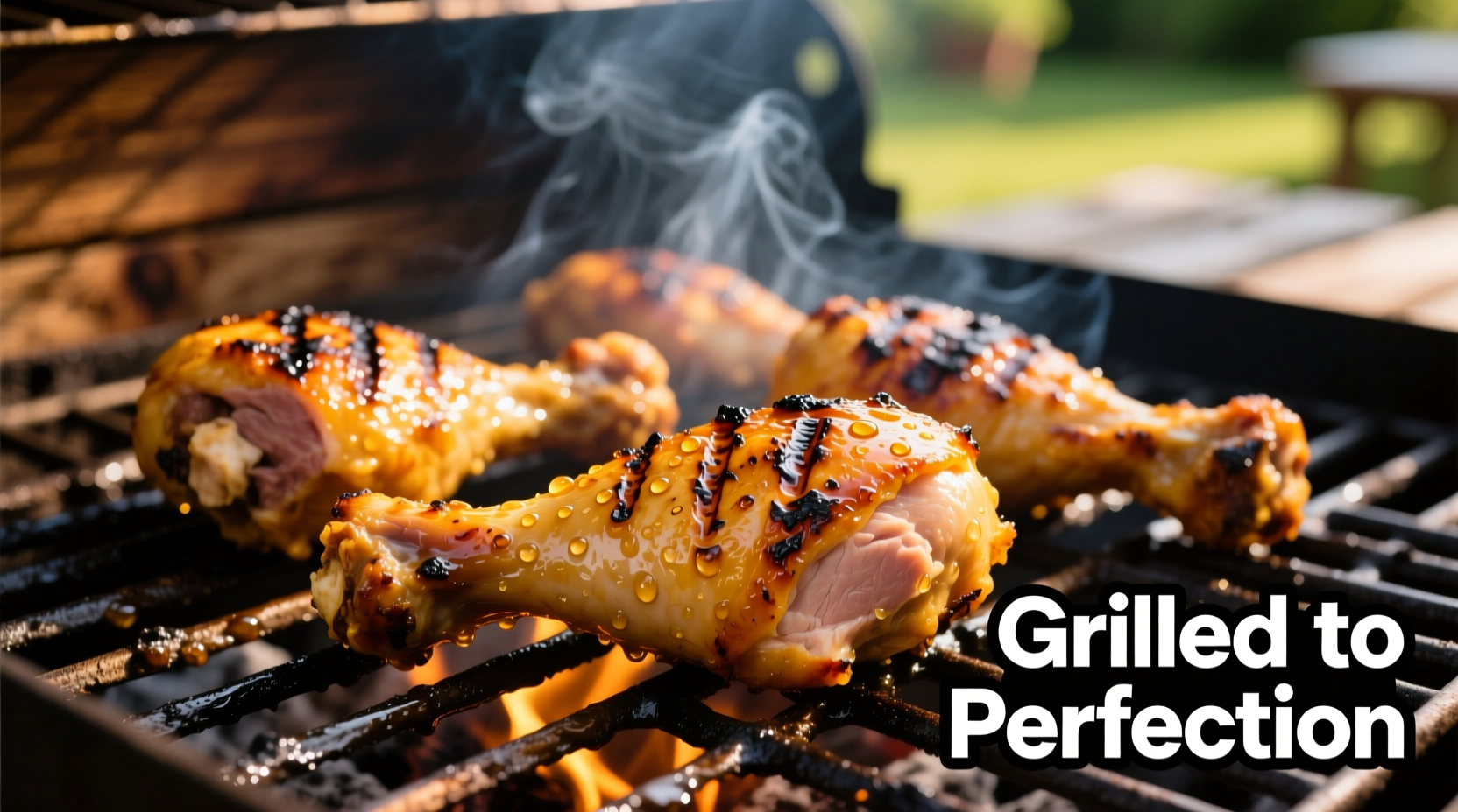 Perfectly grilled chicken drumsticks with crispy skin