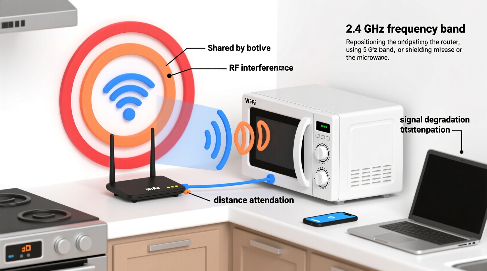 why does my wifi disconnect when i turn on the microwave fixing interference issues