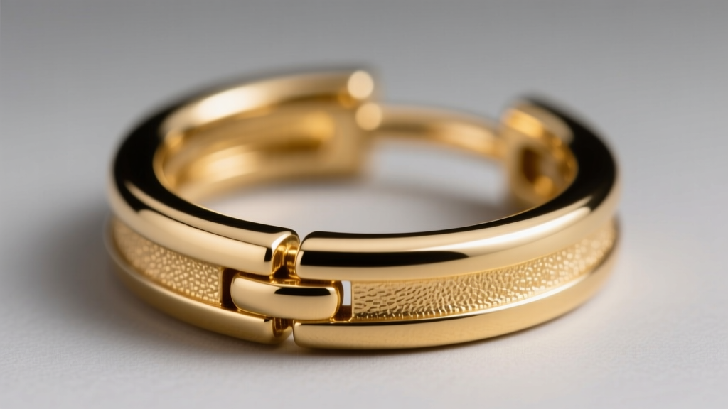 Detailed view of seamless 14k gold huggie hoop clasp showing precise hinge alignment and flush closure under magnification