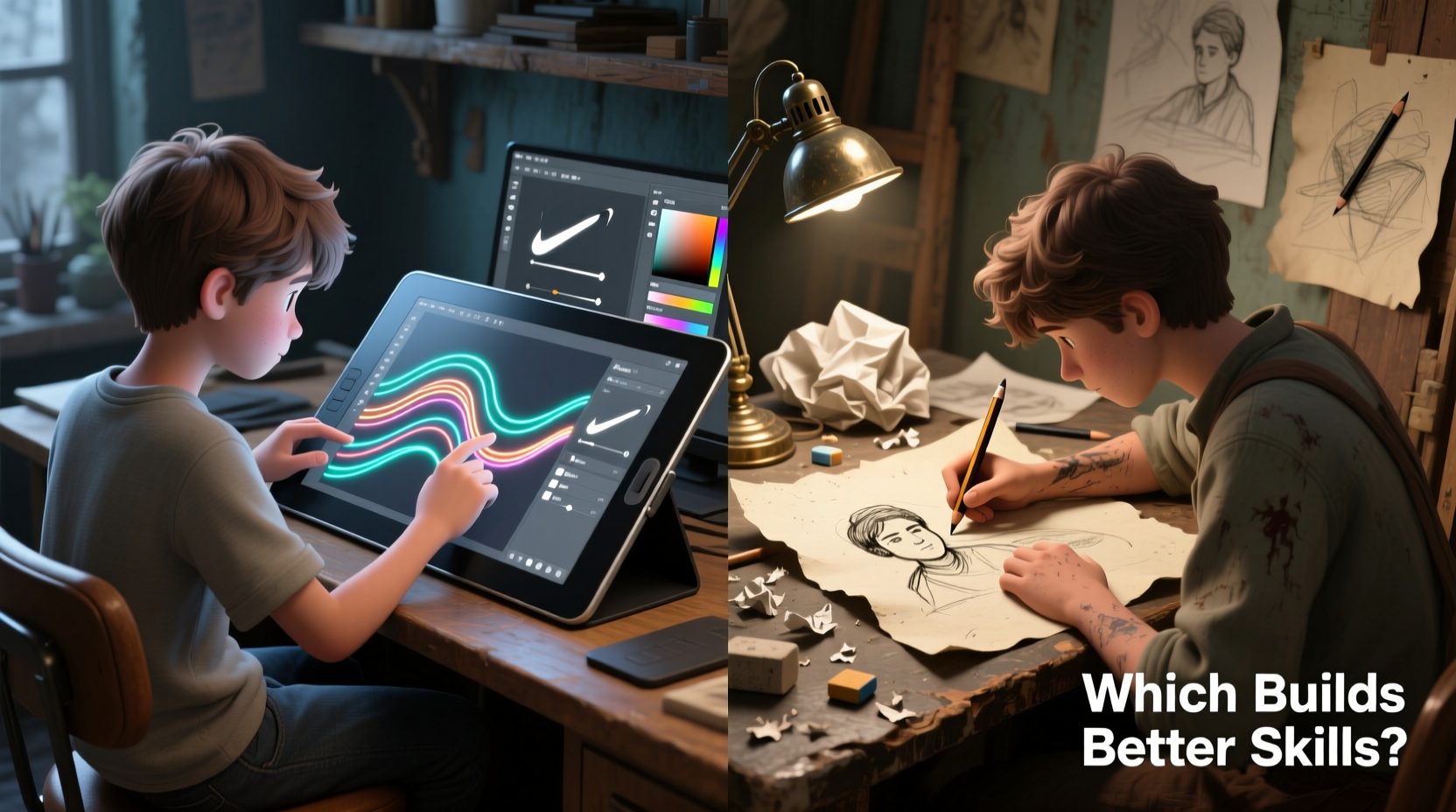digital art tablets vs traditional sketching which builds better skills