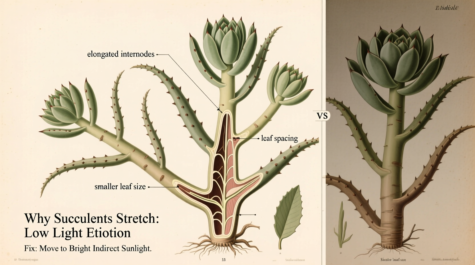Why Is My Succulent Stretching Tall Signs Of Low Light And How To Fix It