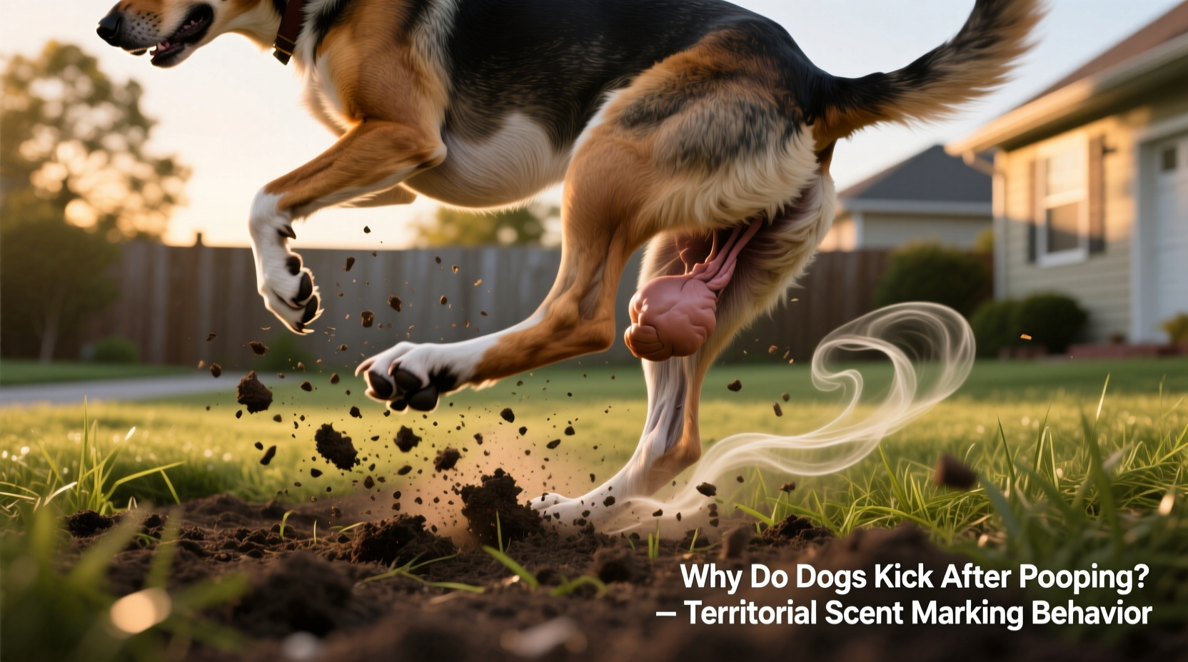 why do dogs kick after pooping territorial marking through scent and debris