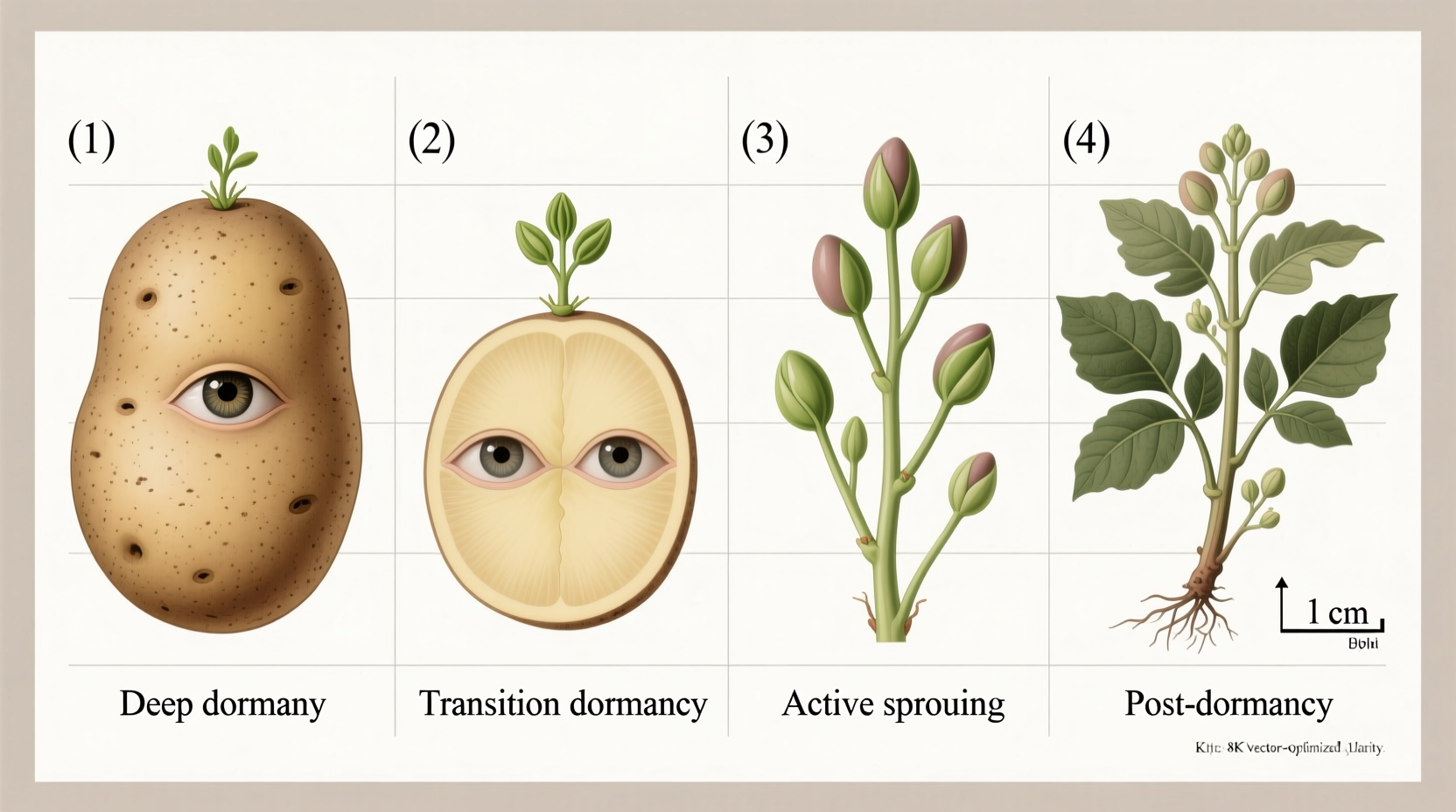 Potato dormancy stages comparison chart