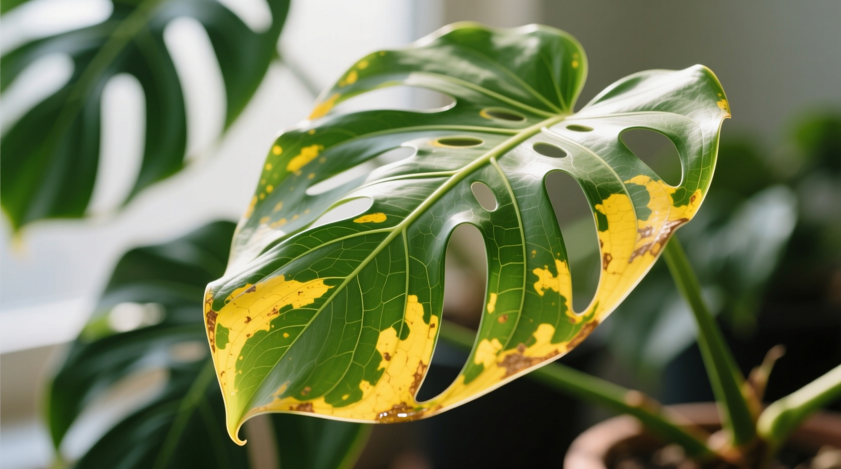 why is my monstera leaf turning yellow
