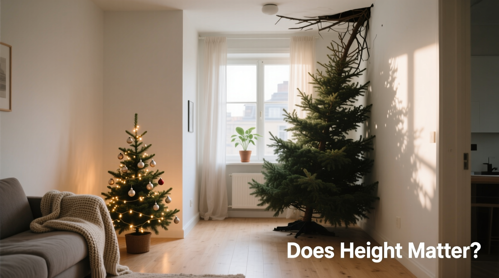 mini christmas tree vs full size for small apartments does height matter