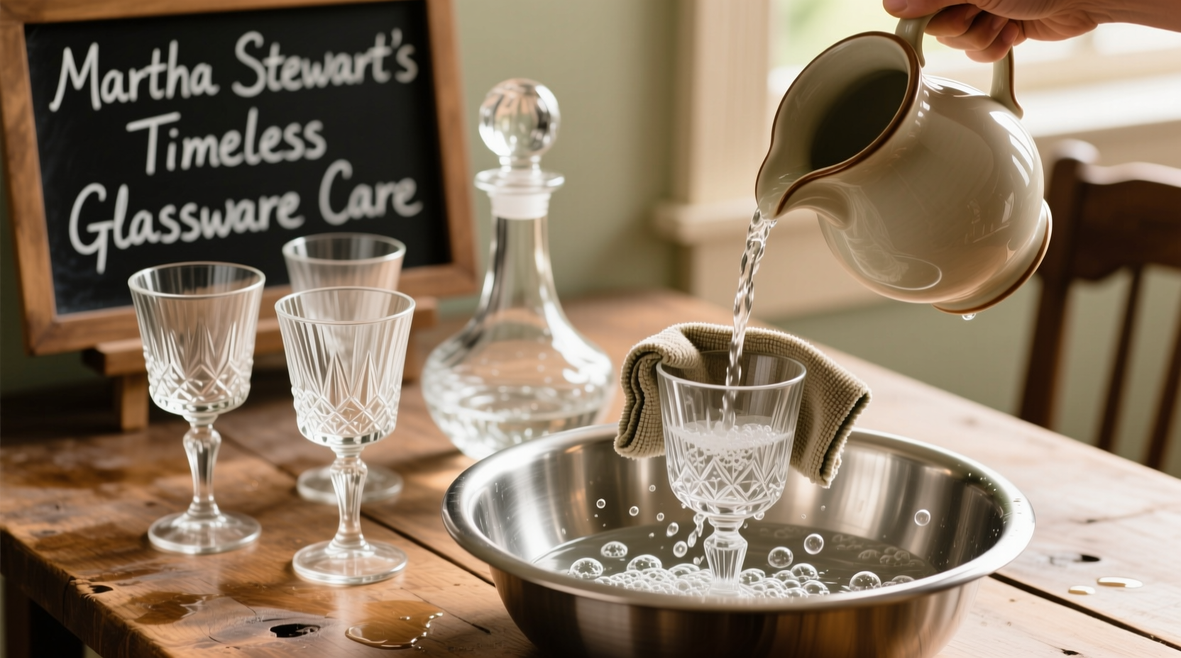 martha stewart glassware cleaning method