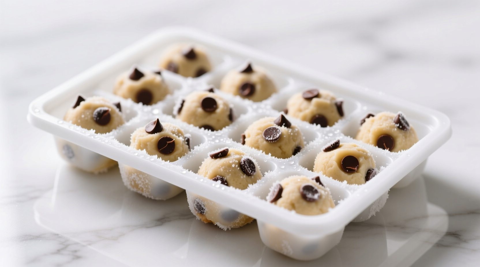 freeze cookie dough in ice cube trays for portion contr