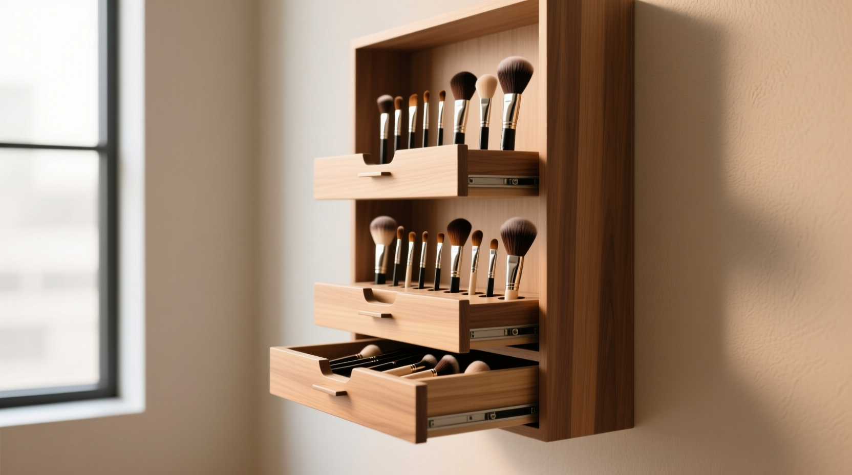 closet organization tips store beauty brushes vertically