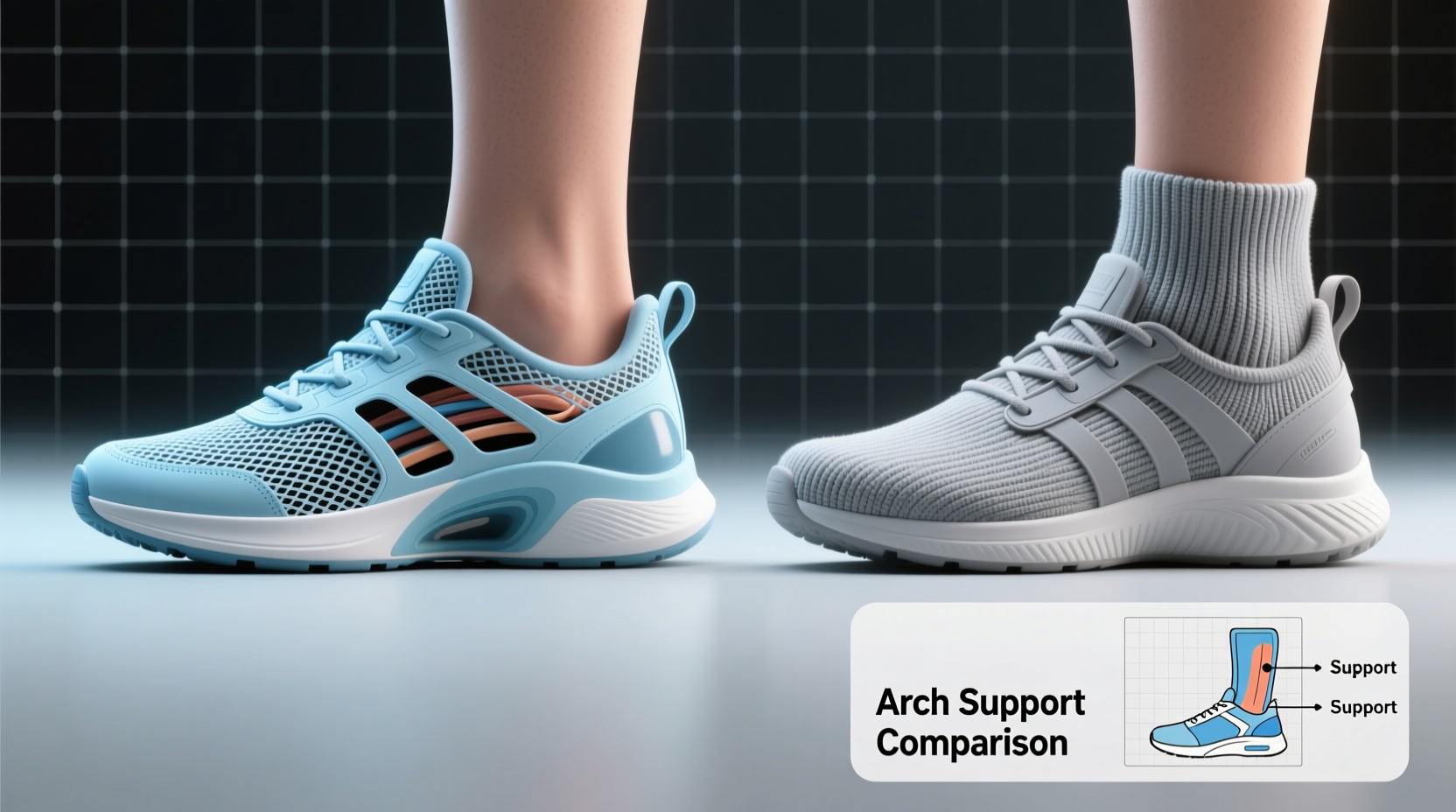mesh sneakers vs knit sneakers which provides better arch support