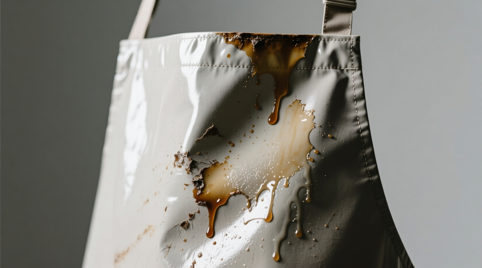 resin spill removal for coated aprons