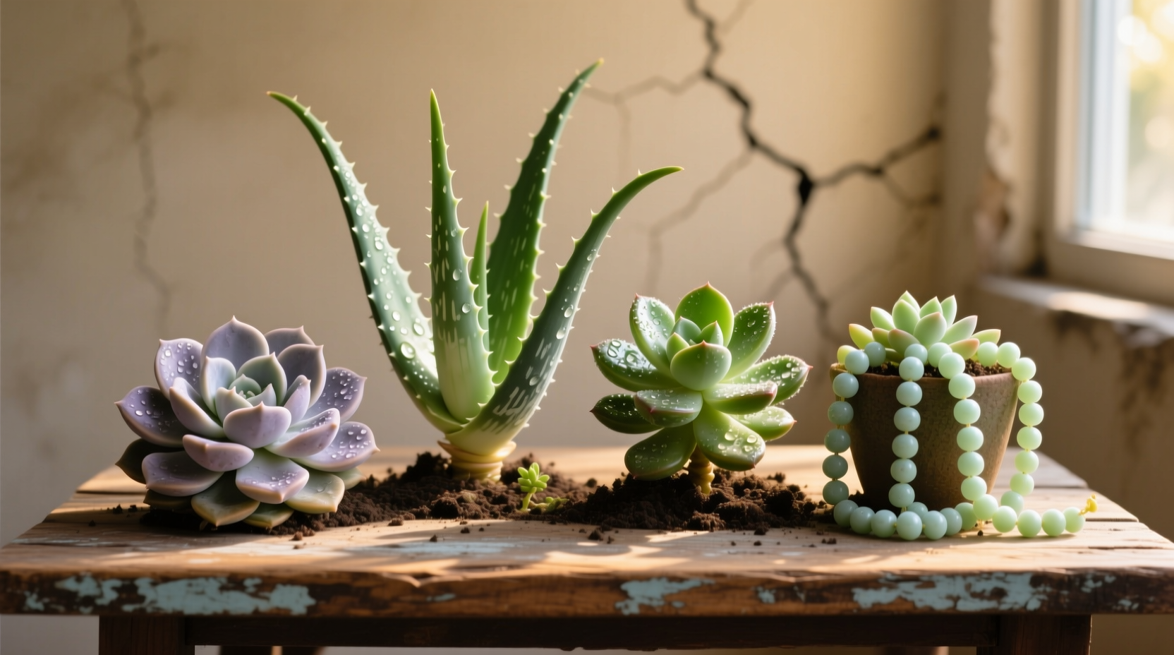 4 succulents