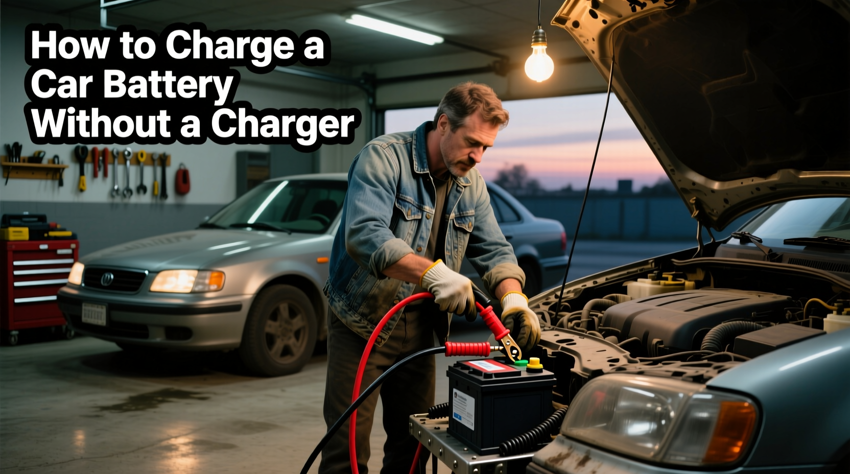 how to charge a car battery without a battery charger