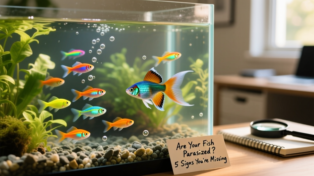 Close-up of a healthy freshwater aquarium with clear water, vibrant plants, and active fish