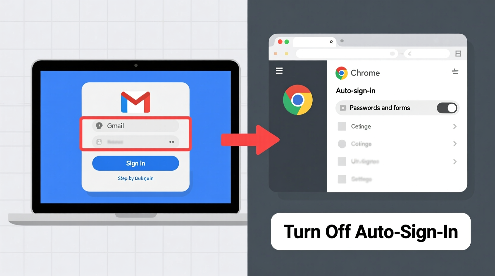 how to turn off the auto sign in link in gmail and chro