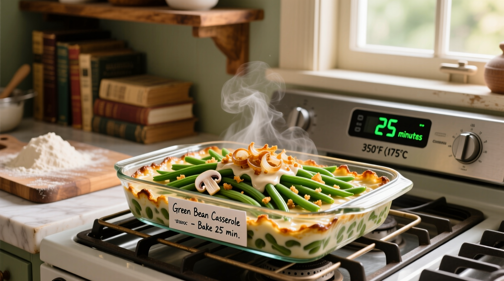 how long do you cook green bean casserole