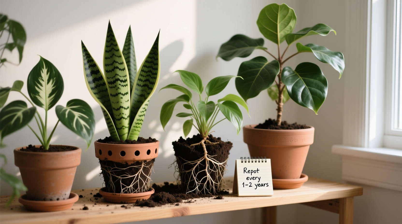 how often to repot houseplants