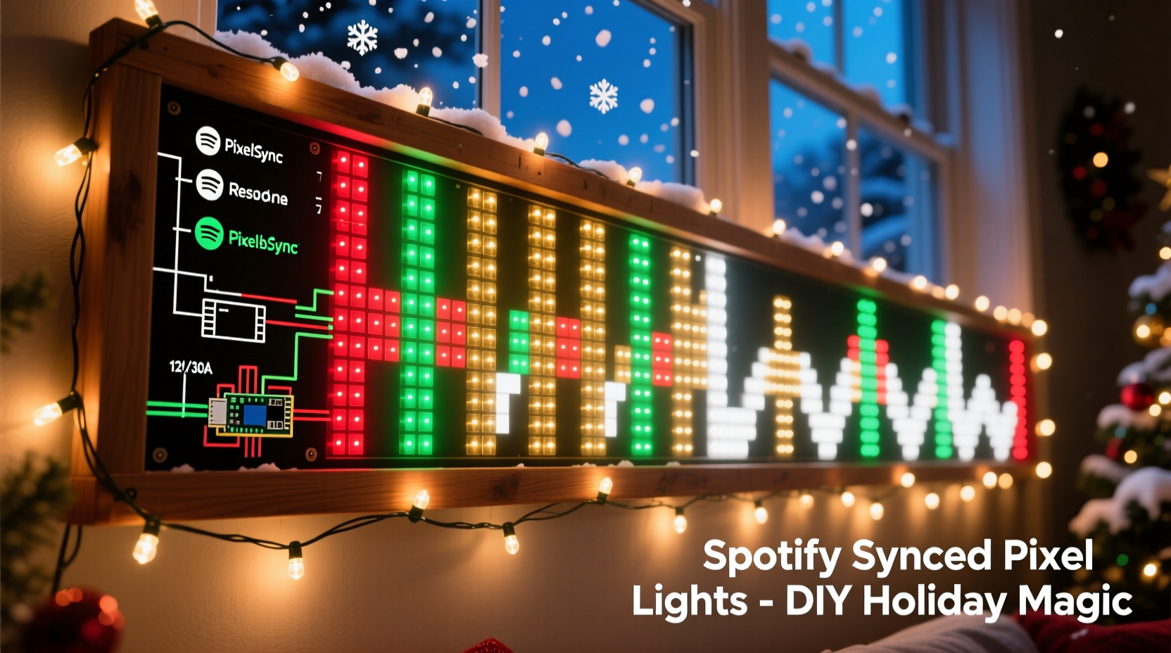 how to build a diy pixel christmas light display synced to spotify