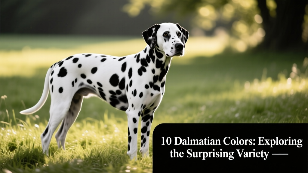 A classic black-and-white Dalmatian standing confidently on grass