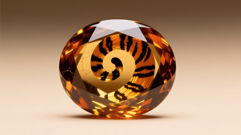 Macro shot of a cabochon tiger
