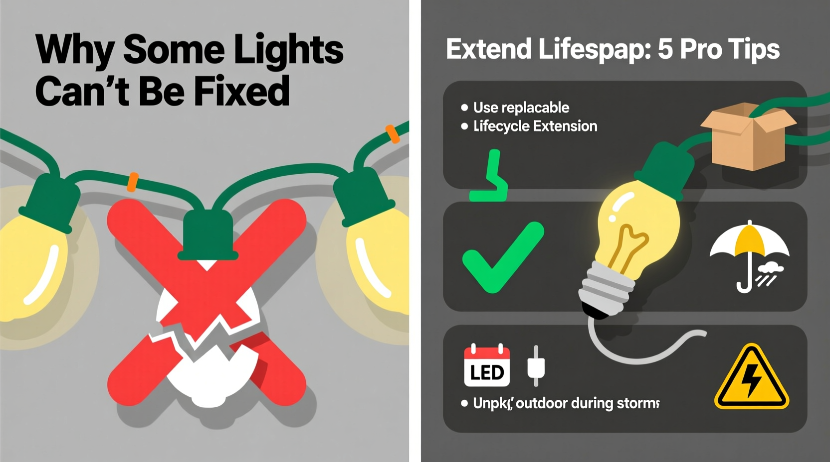 why are some christmas lights not replaceable and how to extend their life