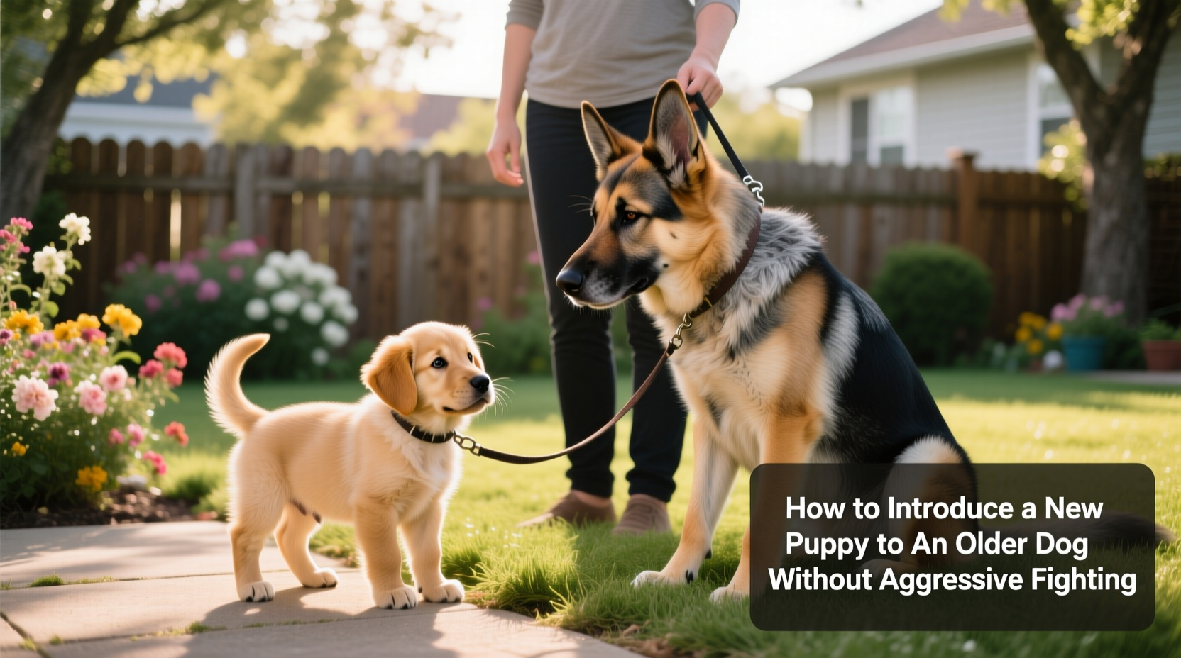 how to introduce a new puppy to an older dog without aggressive fighting
