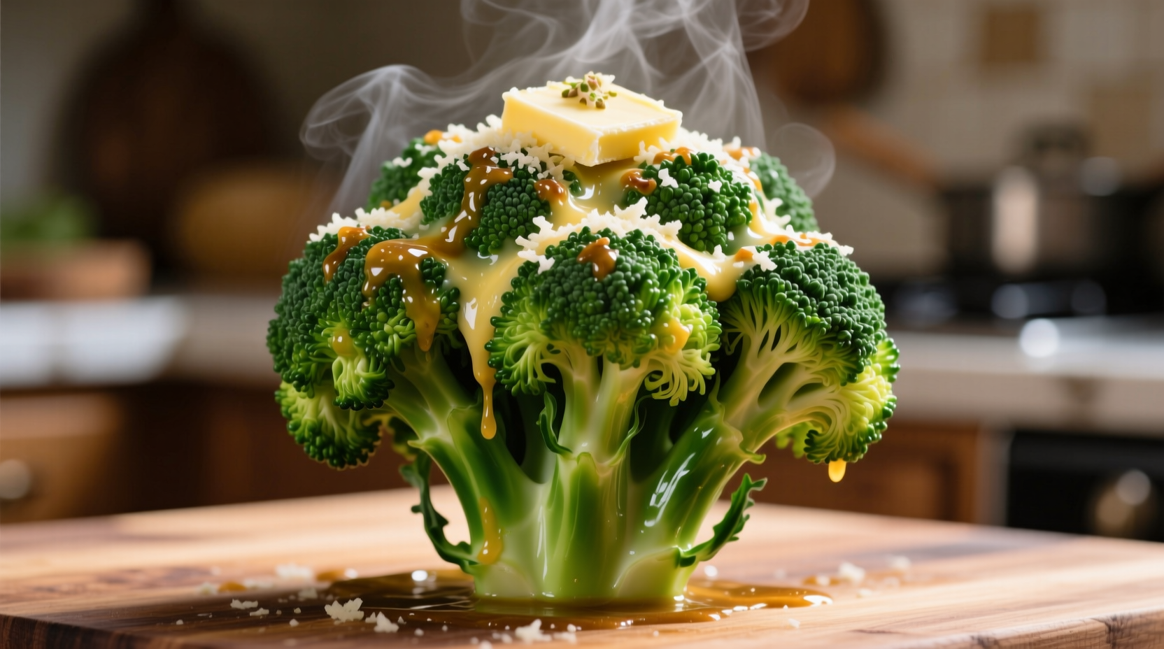 Perfectly cooked broccoli with garlic and parmesan