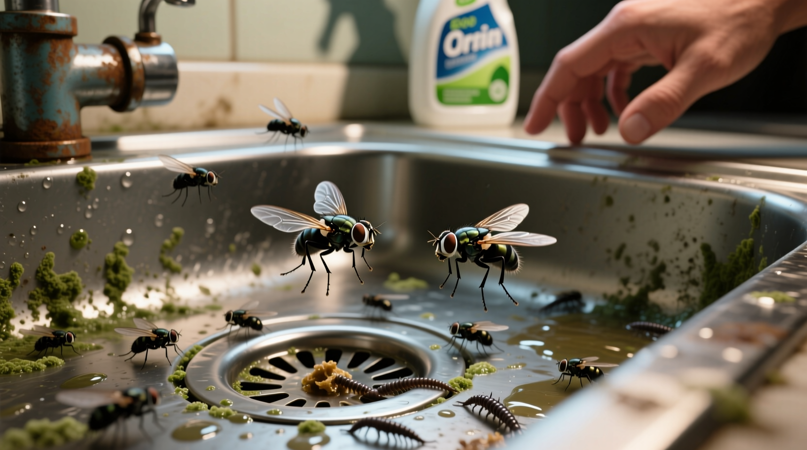 getting rid of drain flies