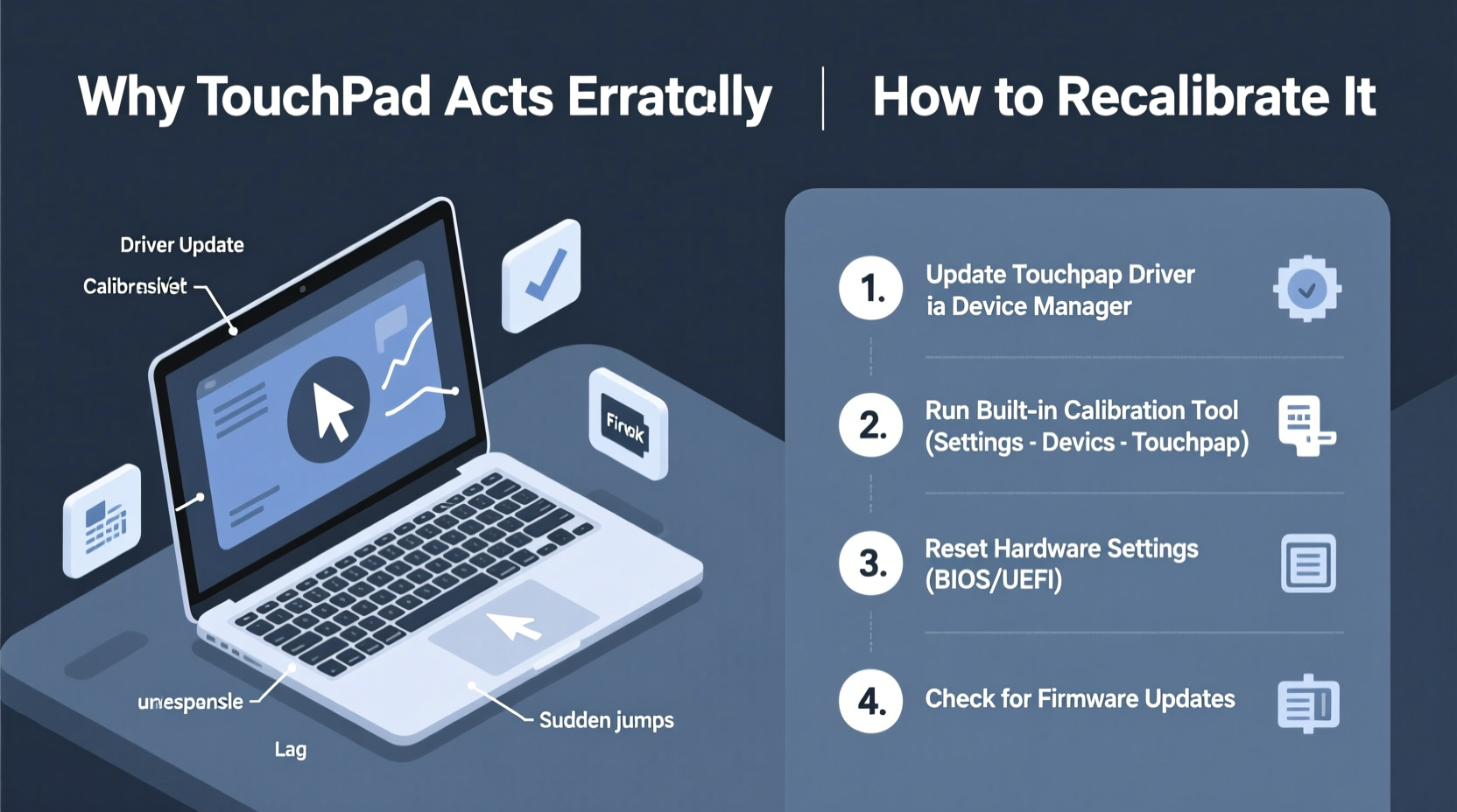 why is my laptop touchpad acting erratically and how to recalibrate it