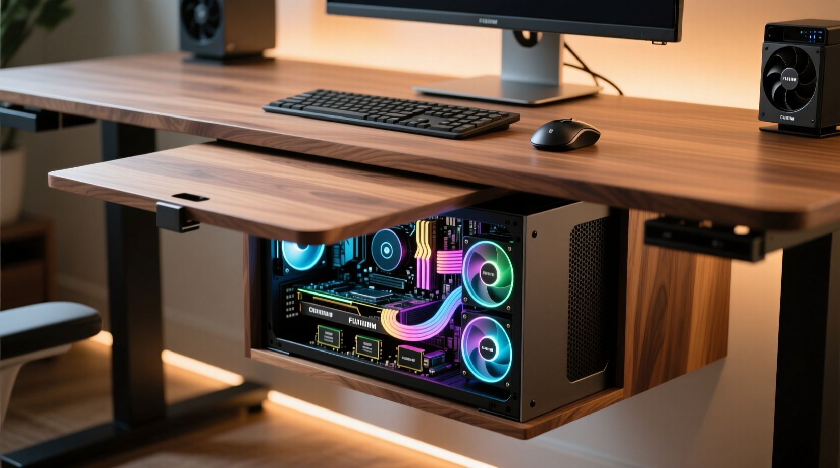 build a computer into your desk for easy upgrades hidd