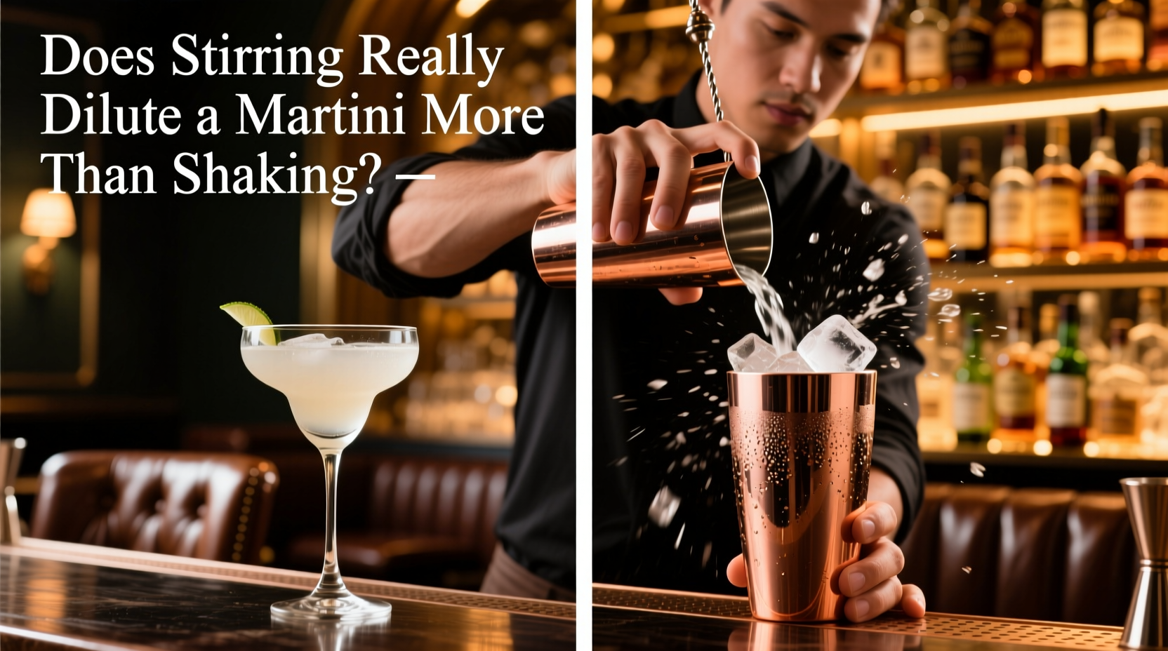 does stirring really dilute a martini more than shaking