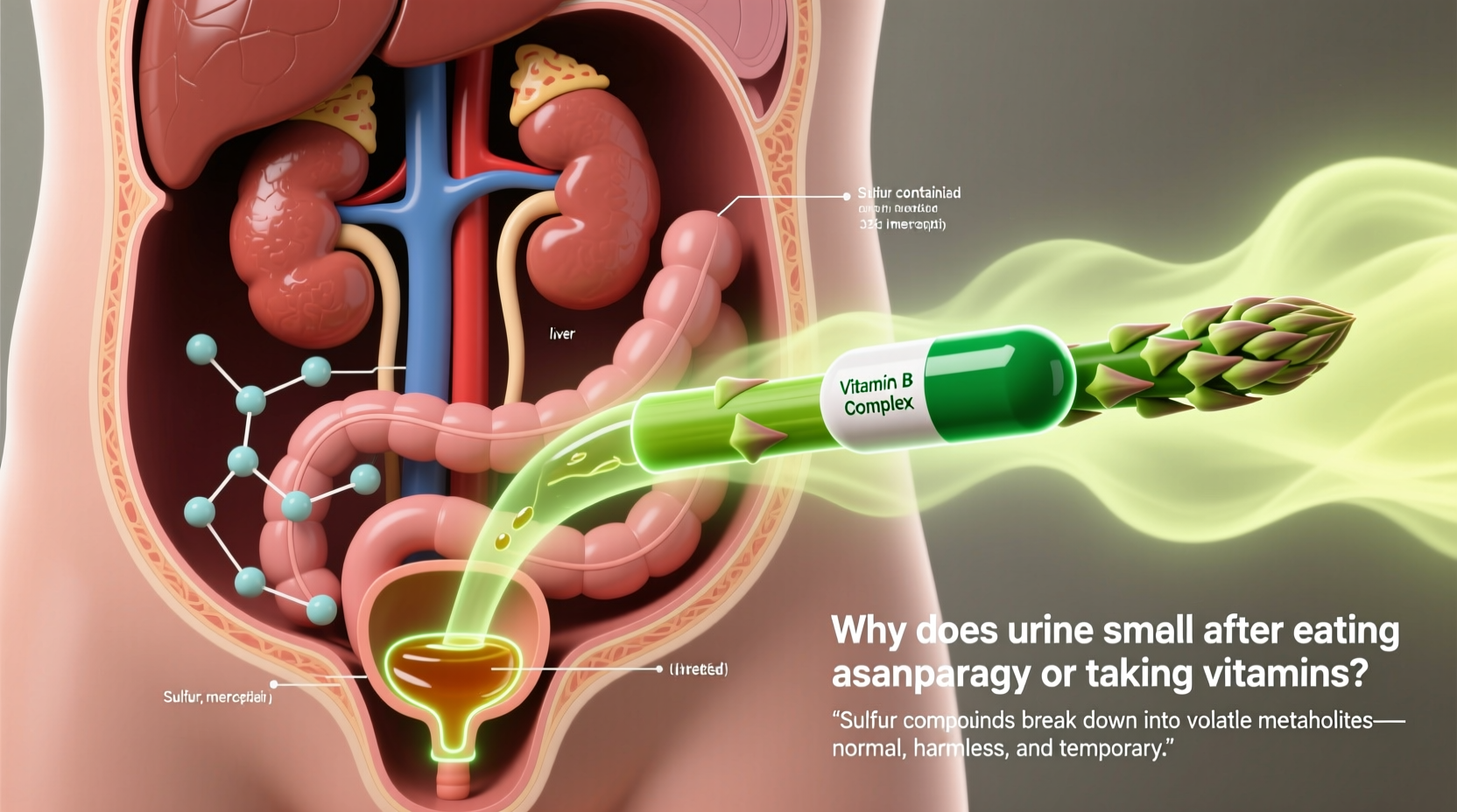 why does my urine smell weird after eating asparagus or taking vitamins