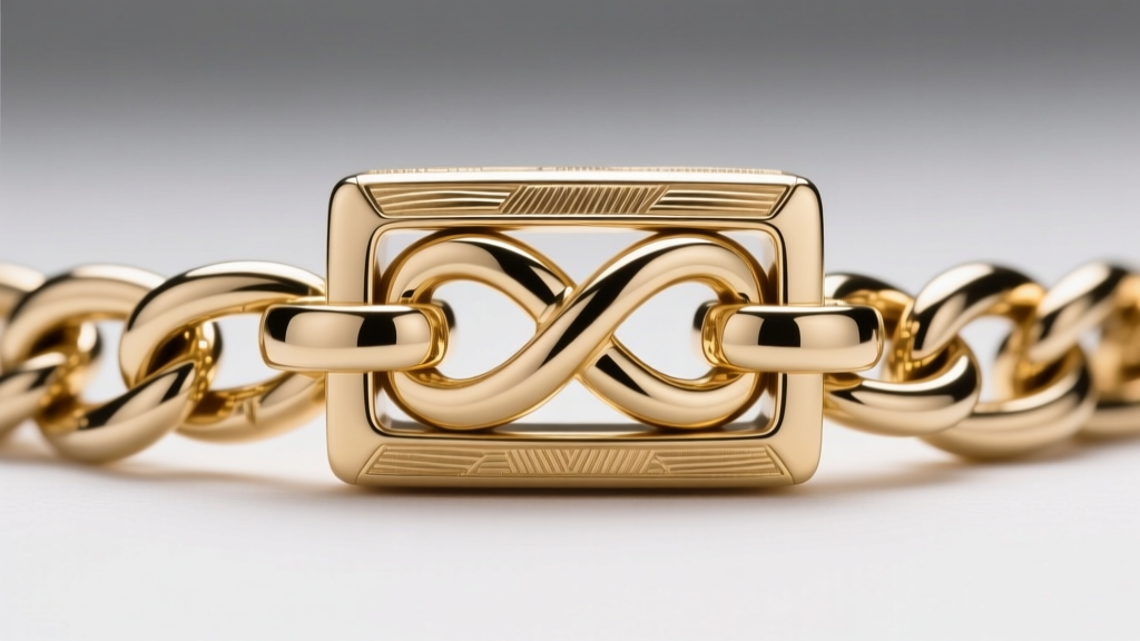 Macro photography of a reinforced 14k white gold box clasp with dual figure-eight safety catches on a thick 5mm Cuban link chain.