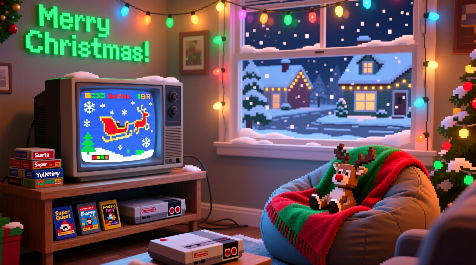 how to create a nostalgic christmas vibe using retro gaming themes