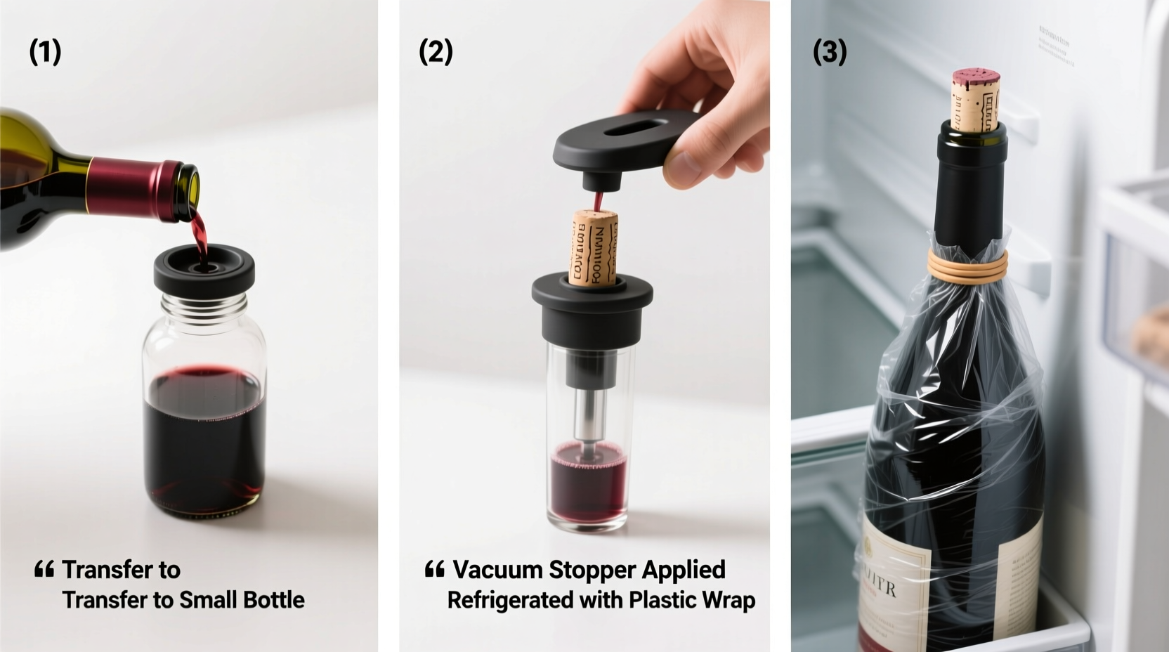 how to store open wine bottles without a cork or pump