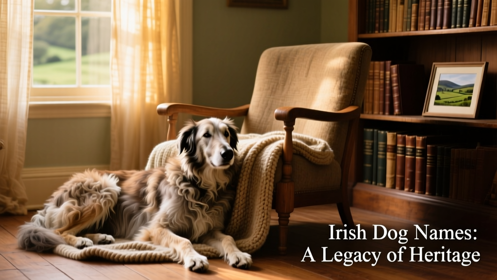dog resting peacefully beside a cozy armchair indoors