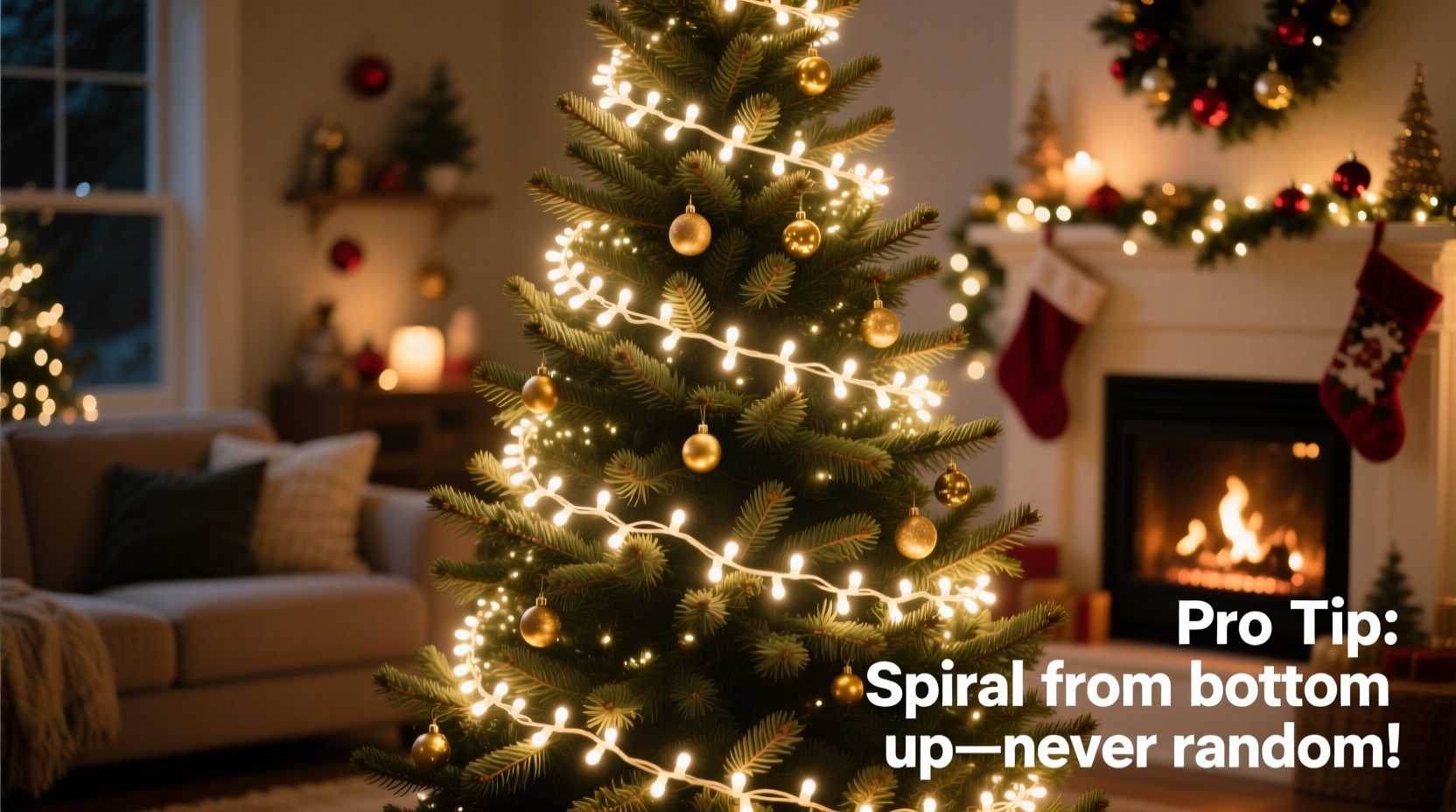 how to wrap a christmas tree in lights like a pro without gaps or clumps