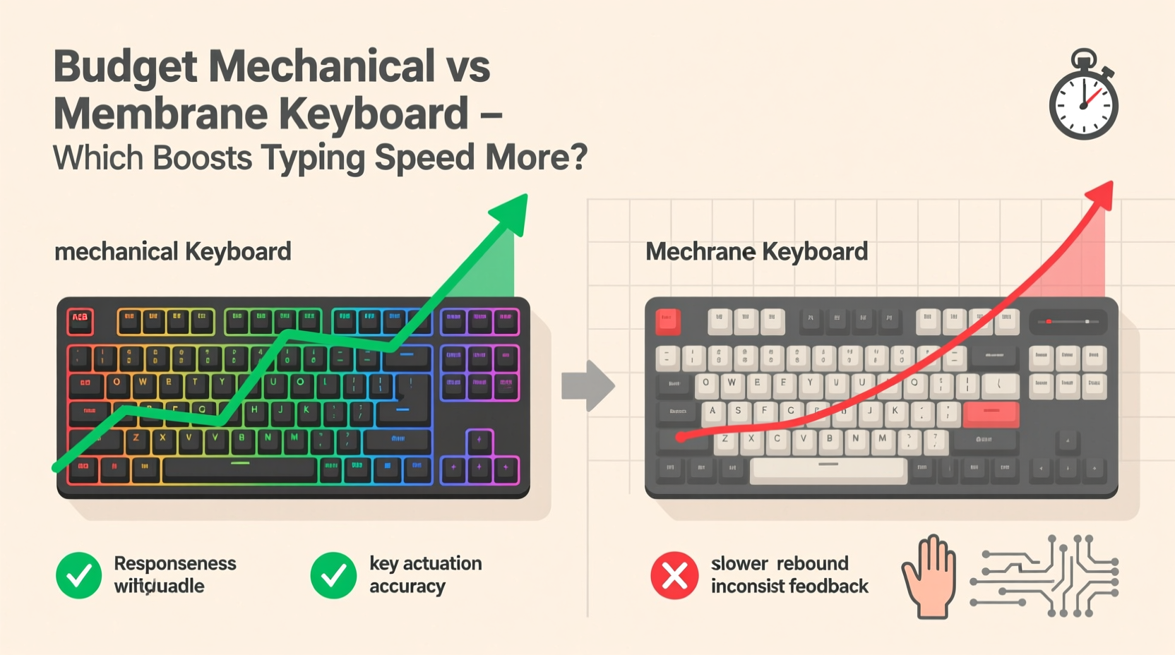 budget mechanical keyboard vs membrane which improves typing speed more