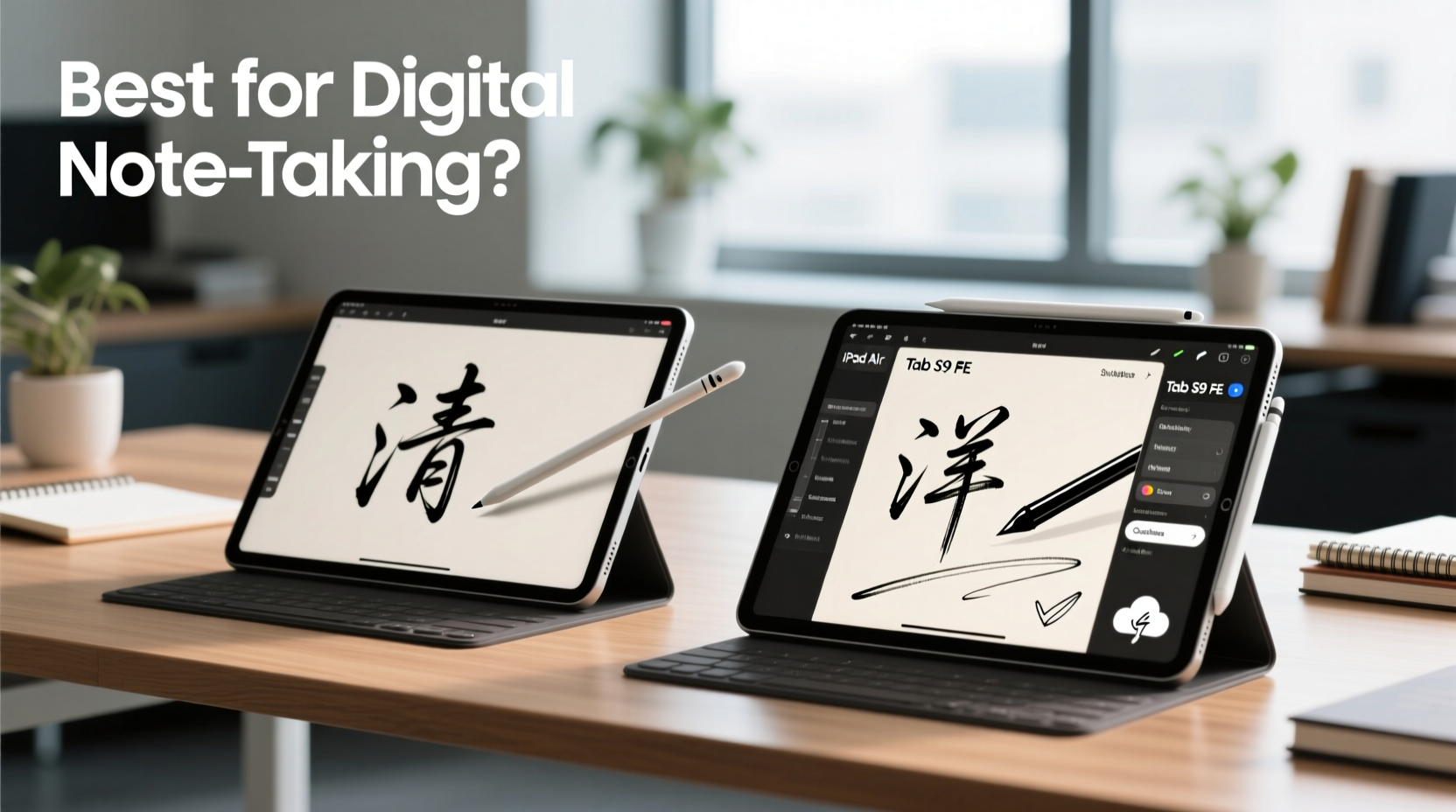 ipad air vs samsung tab s9 fe which is better for digital note taking