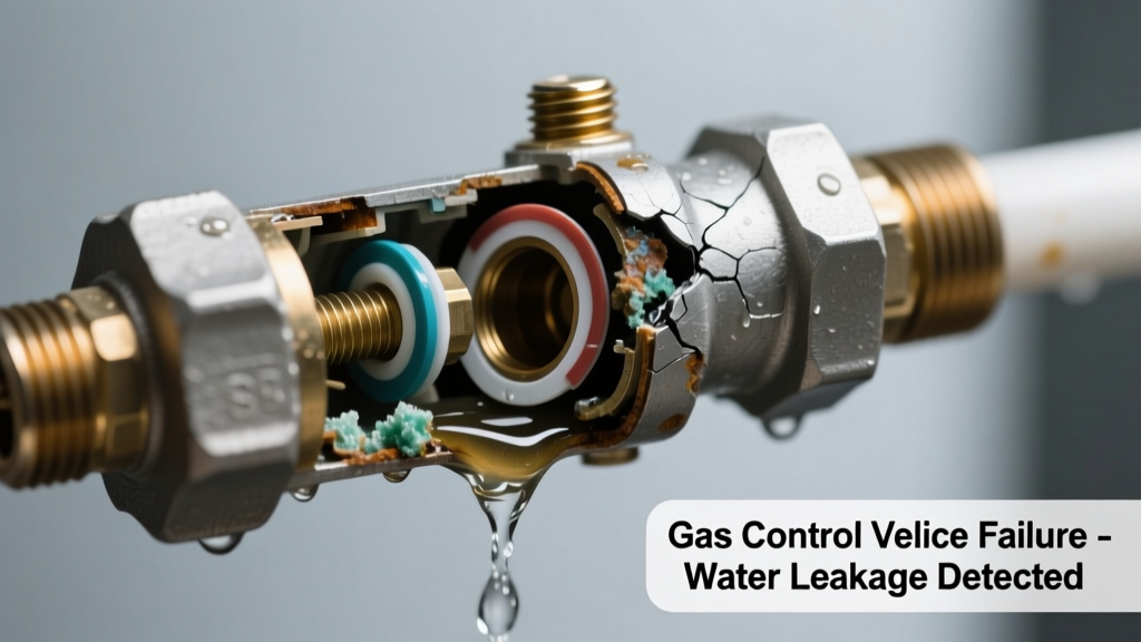Water Heater Gas Control Valve Failed Leaking Water