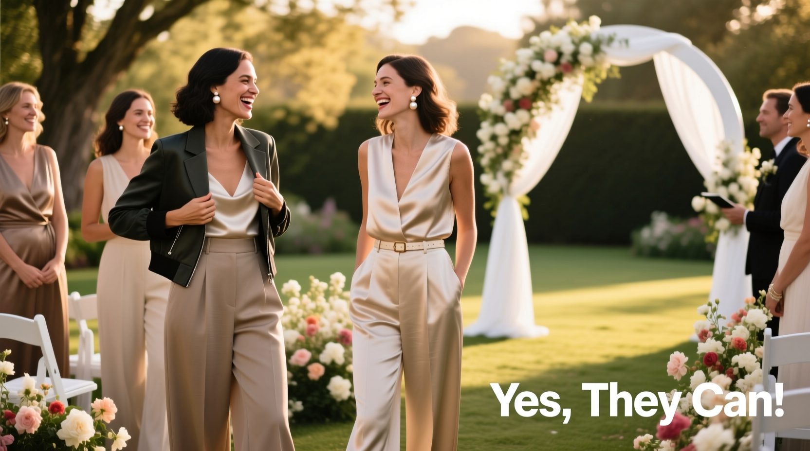 can women wear trousers to a wedding